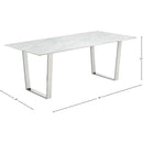  Meridian Carlton 78" Chrome Marble Veneer Top And Chrome Steel Base Dining Table IMAGE 3