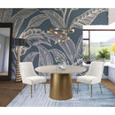  Color_Cream/ Gold -- Owen Cream Velvet Upholstered Dining Chair IMAGE 2