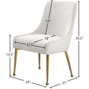 Color_Cream/ Gold -- Owen Cream Velvet Upholstered Dining Chair IMAGE 5
