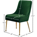  Color_Gold/ Green -- Owen Green Velvet Upholstered Dining Chair IMAGE 5