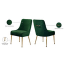  Color_Gold/ Green -- Owen Green Velvet Upholstered Dining Chair IMAGE 6
