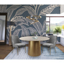  Color_Gold/ Grey -- Owen Grey Velvet Upholstered Dining Chair IMAGE 2