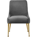  Color_Gold/ Grey -- Owen Grey Velvet Upholstered Dining Chair IMAGE 4