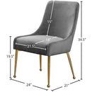  Color_Gold/ Grey -- Owen Grey Velvet Upholstered Dining Chair IMAGE 5