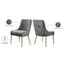  Color_Gold/ Grey -- Owen Grey Velvet Upholstered Dining Chair IMAGE 6