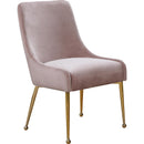  Color_Gold/ Pink -- Owen Pink Velvet Upholstered Dining Chair IMAGE 1