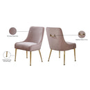  Color_Gold/ Pink -- Owen Pink Velvet Upholstered Dining Chair IMAGE 6