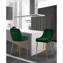  Color_Gold/ Green -- Owen Green Velvet Upholstered Counter Stool IMAGE 2