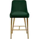  Color_Gold/ Green -- Owen Green Velvet Upholstered Counter Stool IMAGE 4