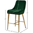  Color_Gold/ Green -- Owen Green Velvet Upholstered Counter Stool IMAGE 5