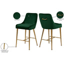  Color_Gold/ Green -- Owen Green Velvet Upholstered Counter Stool IMAGE 6