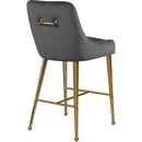  Color_Gold/ Grey -- Owen Grey Velvet Upholstered Counter Stool IMAGE 3