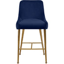  Color_Navy -- Owen Navy Velvet Upholstered Counter Stool IMAGE 4