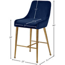  Color_Navy -- Owen Navy Velvet Upholstered Counter Stool IMAGE 5