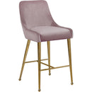  Color_Gold/ Pink -- Owen Pink Velvet Upholstered Counter Stool IMAGE 1