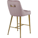  Color_Gold/ Pink -- Owen Pink Velvet Upholstered Counter Stool IMAGE 3