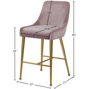  Color_Gold/ Pink -- Owen Pink Velvet Upholstered Counter Stool IMAGE 5