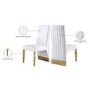  Color_Gold/ White -- Porsha White Vegan Leather Upholstered Dining Chair IMAGE 10