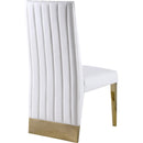  Color_Gold/ White -- Porsha White Vegan Leather Upholstered Dining Chair IMAGE 3