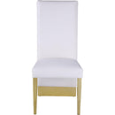  Color_Gold/ White -- Porsha White Vegan Leather Upholstered Dining Chair IMAGE 5