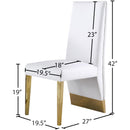  Color_Gold/ White -- Porsha White Vegan Leather Upholstered Dining Chair IMAGE 9
