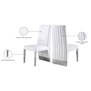  Color_White/ Chrome -- Porsha White Vegan Leather Upholstered Dining Chair IMAGE 10