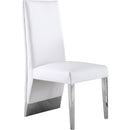  Color_White/ Chrome -- Porsha White Vegan Leather Upholstered Dining Chair IMAGE 1