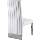  Color_White/ Chrome -- Porsha White Vegan Leather Upholstered Dining Chair IMAGE 3