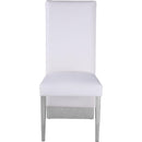  Color_White/ Chrome -- Porsha White Vegan Leather Upholstered Dining Chair IMAGE 5