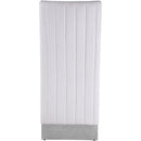  Color_White/ Chrome -- Porsha White Vegan Leather Upholstered Dining Chair IMAGE 6