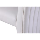 Color_White/ Chrome -- Porsha White Vegan Leather Upholstered Dining Chair IMAGE 7