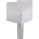  Color_White/ Chrome -- Porsha White Vegan Leather Upholstered Dining Chair IMAGE 8