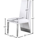  Color_White/ Chrome -- Porsha White Vegan Leather Upholstered Dining Chair IMAGE 9