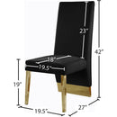 Meridian Porsha Black Velvet Dining Chair IMAGE 5