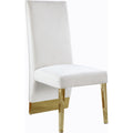  Color_Cream/ Gold -- Porsha Cream Velvet Upholstered Dining Chair IMAGE 1