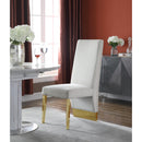  Color_Cream/ Gold -- Porsha Cream Velvet Upholstered Dining Chair IMAGE 2