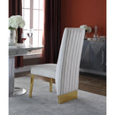  Color_Cream/ Gold -- Porsha Cream Velvet Upholstered Dining Chair IMAGE 3
