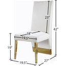  Color_Cream/ Gold -- Porsha Cream Velvet Upholstered Dining Chair IMAGE 5