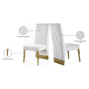  Color_Cream/ Gold -- Porsha Cream Velvet Upholstered Dining Chair IMAGE 6