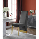  Color_Gold/ Grey -- Porsha Grey Velvet Upholstered Dining Chair IMAGE 2