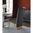  Color_Gold/ Grey -- Porsha Grey Velvet Upholstered Dining Chair IMAGE 3