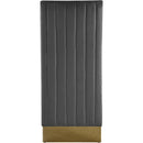  Color_Gold/ Grey -- Porsha Grey Velvet Upholstered Dining Chair IMAGE 4