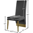  Color_Gold/ Grey -- Porsha Grey Velvet Upholstered Dining Chair IMAGE 5