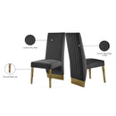  Color_Gold/ Grey -- Porsha Grey Velvet Upholstered Dining Chair IMAGE 6