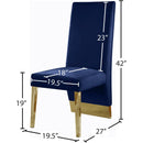  Color_Navy -- Porsha Navy Velvet Upholstered Dining Chair IMAGE 5