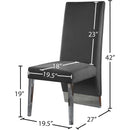  Color_Chrome/ Grey -- Porsha Grey Velvet Upholstered Dining Chair IMAGE 5