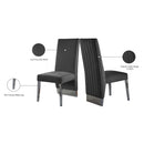  Color_Chrome/ Grey -- Porsha Grey Velvet Upholstered Dining Chair IMAGE 6