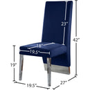  Color_Navy -- Porsha Navy Velvet Upholstered Dining Chair IMAGE 5