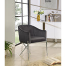 Color_Chrome/ Grey -- Xavier Grey Velvet Upholstered Dining Chair IMAGE 2