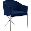 Color_Navy -- Xavier Navy Velvet Upholstered Dining Chair IMAGE 1
